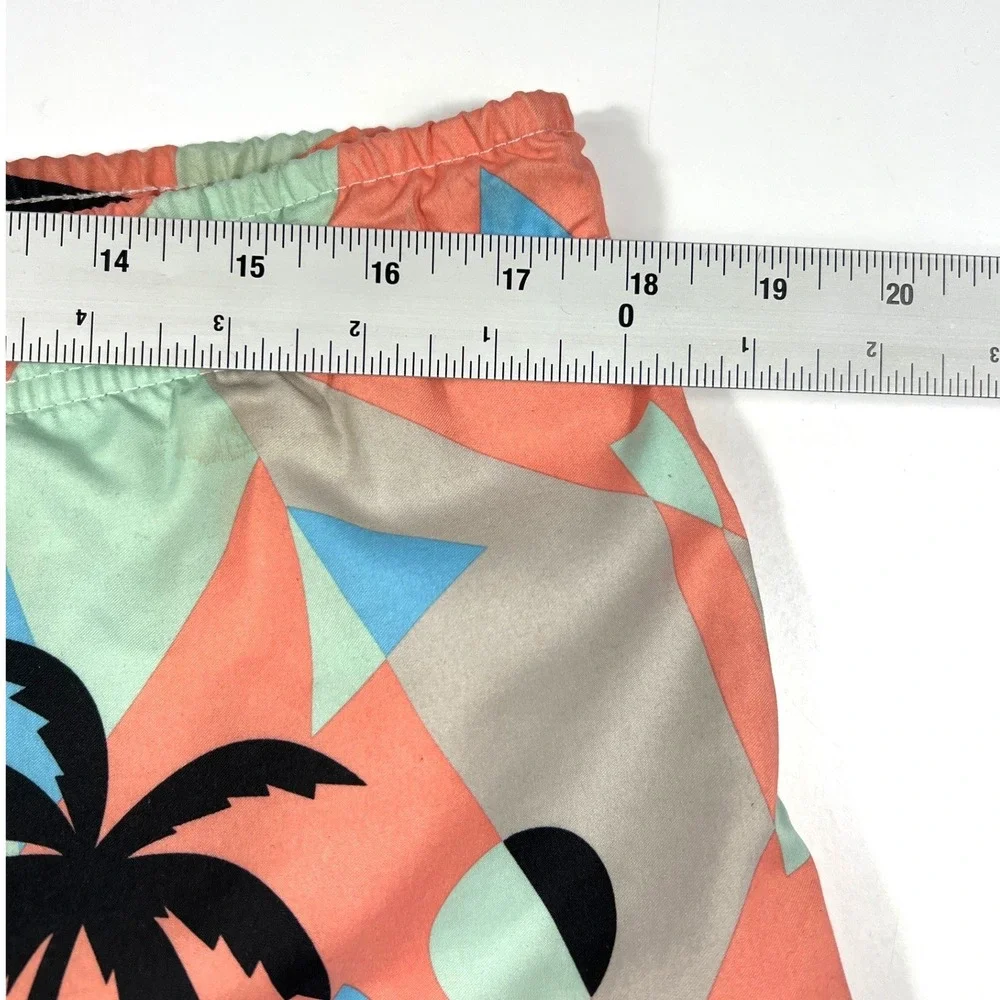Boardies Geometric Palm Tree Swim Trunks Large Multi GUC 80's Retro Beach Summer